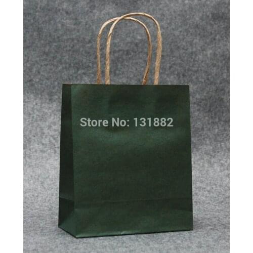 40pcs/lot Dark Green Gift Bag With Handles Retail Carrier Bag Wedding Party CH-5012607