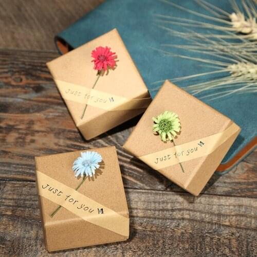 5pcs Creative Jewelry Box Necklace Ring Bracelet Sun Flower Pattern Packaging Paper Gift Boxer