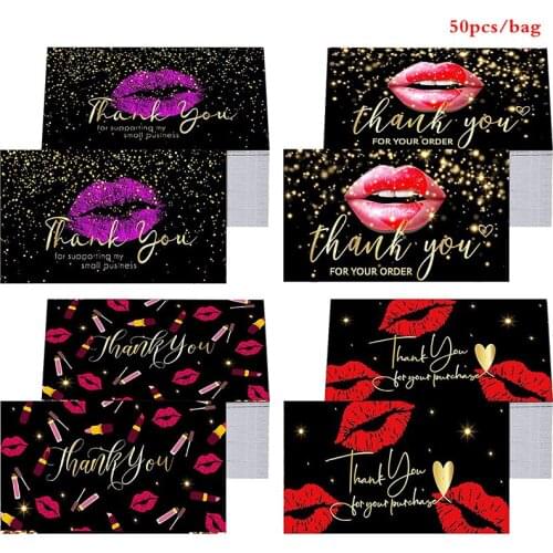 50pcs/set Thank You for Supporting My Small Business Cards Thanks Greeting Cards
