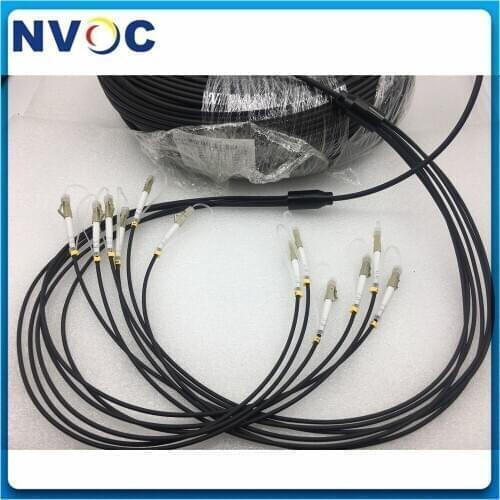 6cores MM 62.5/125 OM1 1000M Armored Black Fiber Optic Patch Cord Cable LC ST FC LC UPC 2C 6C Armoured Fiber Patch Cord Jumper