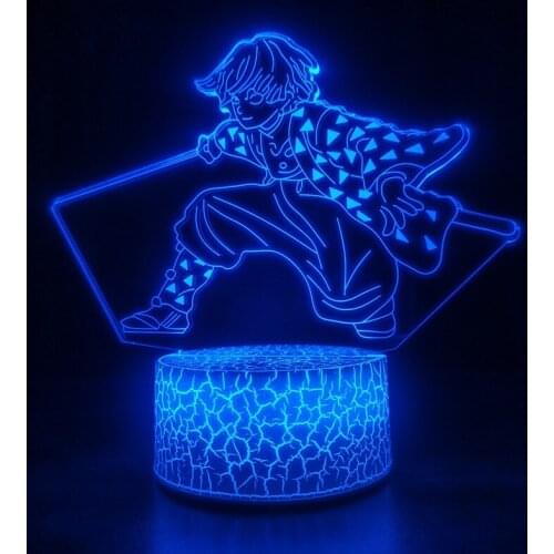 Anime Demon Slayer Acrylic Led Night Light Agatsuma Zenitsu Figure Kimetsu No Yaiba Decoration Lamp Child Kids Birthday Gift