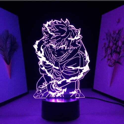 Anime 3D Lamp My Hero Academia Izuku Midoriya for Birthday Gift Bedroom Decor LED Lamp Manga Gadget My Hero Academia Light