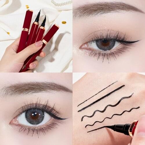 Velvet eyeliner waterproof, sweat-proof, durable and fast-drying beginner eyeliner brush head