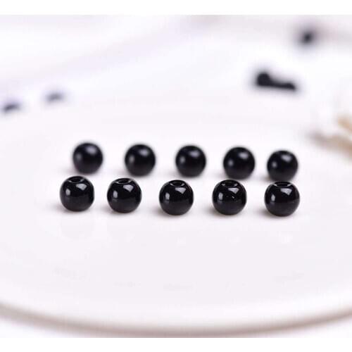 High Quality Charm Bright black 4mm 6mm 8mm 10mm Natural Stone Bead DIY bracelet necklace women&men Jewelry Loose Spacer Bead