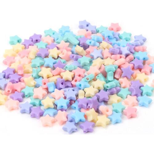 Spring Color Star Acrylic Loose Beads For Jewelry Making Diy Wholesale 10mm 100pcs