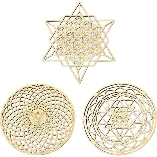 Wooden Flower Of Life Christmas Ornaments Sacred Geometry Ornaments Home Decoration Wood Sign Wall Art Handmade Coasters