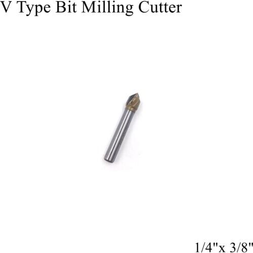 1/4" Shank x 1/4" 5/16" 3/8" 1/2" Blade Woodworking V Type Router Bit Carving Tool Knife Tungsten Carbide Endmill Milling Cutter