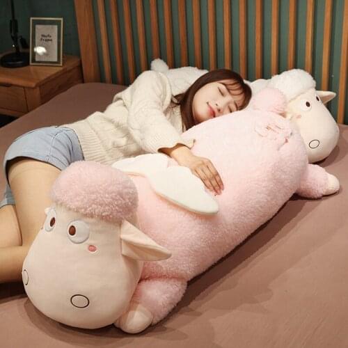 60-100cm Cute Sheep Plush Toy Japanese Alpaca Sleep Pillow Soft Stuffed Sheep Llama Animal Cushion Dolls Home Bed Decor Gift