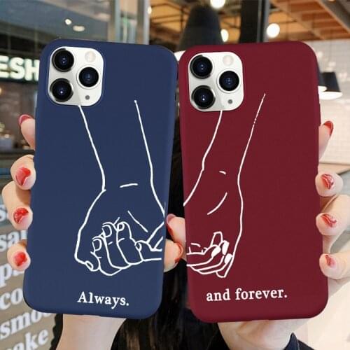 JAMULAR Cartoon Best Friends Couple Phone Case For iPhone 7 XS MAX 11 Pro X SE 2020 XR 8 6 Plus Funny Soft Silicone Cover Fundas