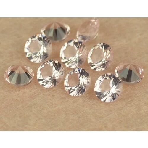 Sale 1000pcs/Lot 5A 0.8-6.0mm Lab Pink Color Round Shape Brilliant Cut Nano Synthetic Gems Morganite Stone For Wax Setting