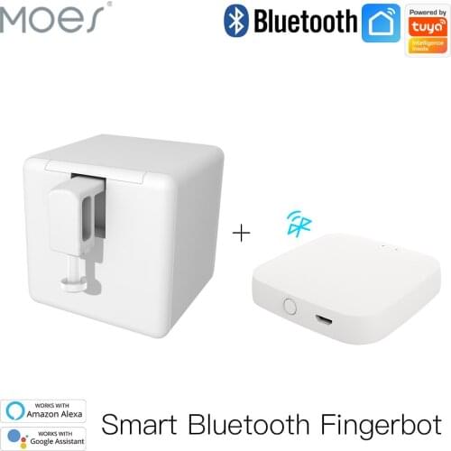 Moes Tuya Smart Bluetooth Fingerbot Switch Bot Button Pusher Smart Life App Voice Control via Alexa, Google Assistant