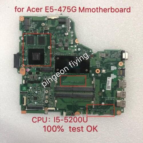 DAZ8VMB18D0 for ACER E5-475G notebook motherboard CPU I5-5200U DDR4 100% trabalho de teste