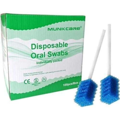 Medical Foam Tips Swab Disposable Sponge Toothbrush Oral Care Swabs Sponge Swabs Stick Dental Swab Untreated Single Use