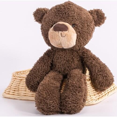 Cute birthday bear plush toys brown/light brown bear doll stuffed PP Cotton plush toy kids pillow cushion