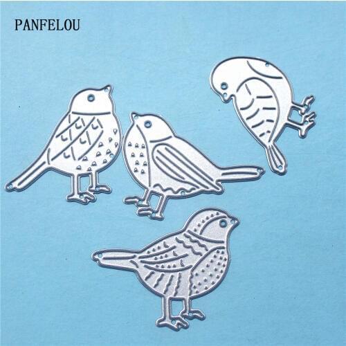 PANFELOU Metal craft The bird family paper die cutting dies for Scrapbooking/DIY Easter wedding Halloween cards