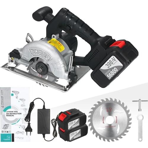 21V Cordless Circular Saw 6500RPM 2x20.0Ah Battery Fast Charger 45 Degree Bevel Cutting with 110mm 30T Blades Circular Saw