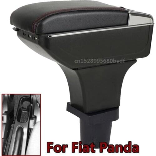 For Fiat Panda armrest box Central Store Content Storage Box with Cup Holder Ashtray USB Interface