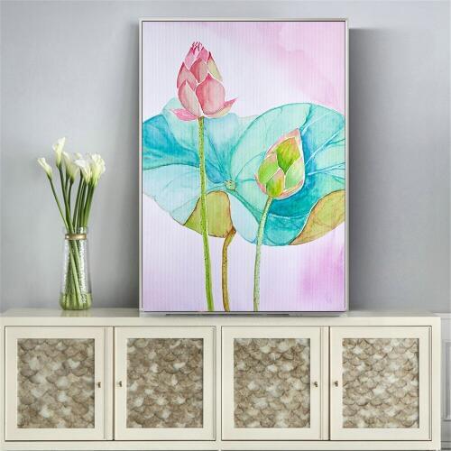 Nordic Posters and Prints Lotus Painting on Canvas Wall Art Pictrues Kitchen Bedroom Bathroom Home Decor Flowers Poster Cuadros
