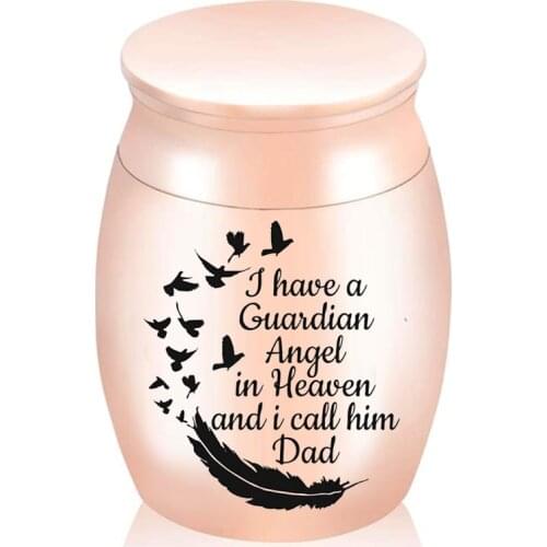 Five-Color Optional Feather Cremation Urn Aluminum Alloy Metal Urn Used For Ashes Memorials Of Humans/Pets