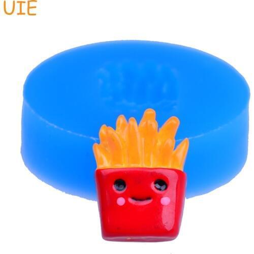 QYL255U 15.3mm French Fries Silicone Mold for Fondant, Cake Decoration, Cabochon Candy, Chocolate, Resin, Clay, Cookie Wax
