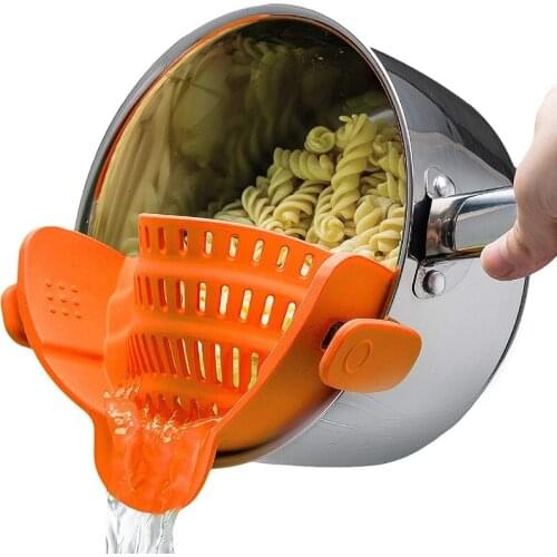 Silicone Pan Strainer Clip-on Colander for Pots Bowls Pans Flexible Colander for Noodles Convenience Tools Dropshipping