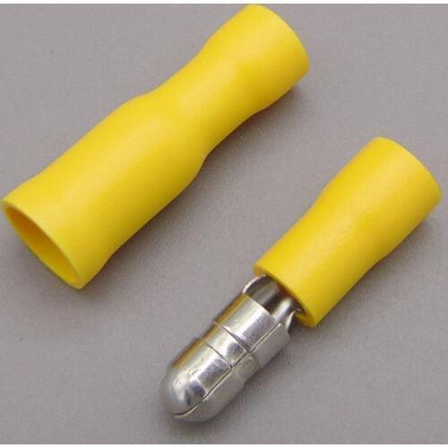 Connector 100PCS Yellow Bullet Connector Insulated Crimp Terminals for Electrical & Audio Wiring 24A