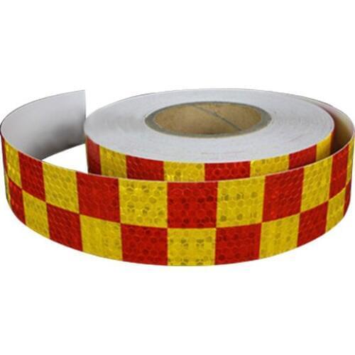 1M Reflective Safety Warning Conspicuity Tape Sticker, Red+yellow