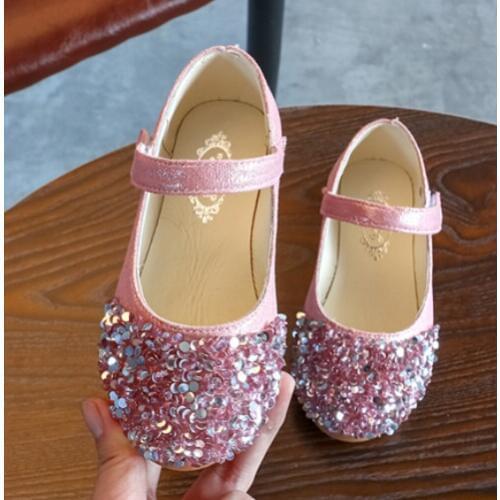 Shorha Hot Childrens girls rhinestones dance shoes sequins PU wedding shoes girls princess shoes sandals three colors optional