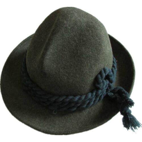Tyrolean Hat Oktoberfest Wool Bavarian Alpine Felt Hat Chapeau Mixed Green