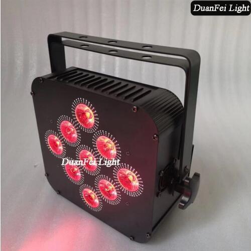 40 pcs 9pcs 18w 6in1 rgbwa uv battery led par dmx phone app wireless flat par uplighting led wash