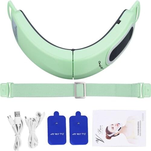 CkeyiN Electric V-Face Shaping Massager Vibration Face Lifting Belt Double Chin Reducer Firming V-Line Cheek Lift Up Tools 50