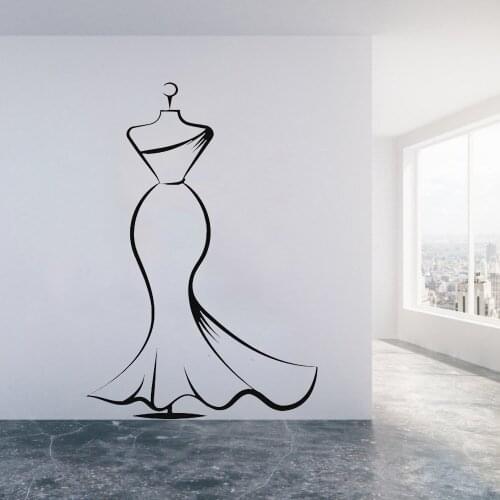 Formal Dress Vinyl Wall Stickers Home Decor Living Room Modern Home Decoration Wall Decals Simple Elegant In Style Murals C293