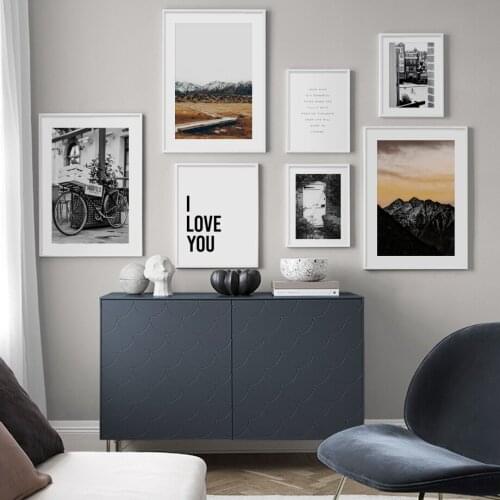 Mountain Vintage Poster Bicycle Door House Quote Wall Art Canvas Painting Posters And Prints Wall Pictures For Living Room Decor