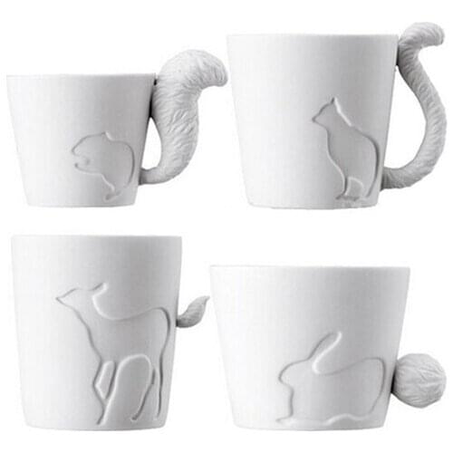 Japan Kinto Authentic Candle Light Candlestick Relief Forest Animal Shape Mugs Ceramic Bone China Coffee Mugs Plant Pot