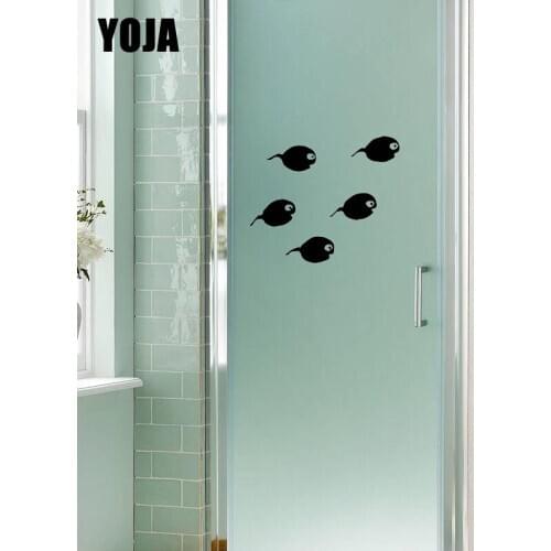YOJA 22x25.9CM（One Group）Fun Bathroom Decals Frog Baby Home Decor Wall Sticker G2-0465