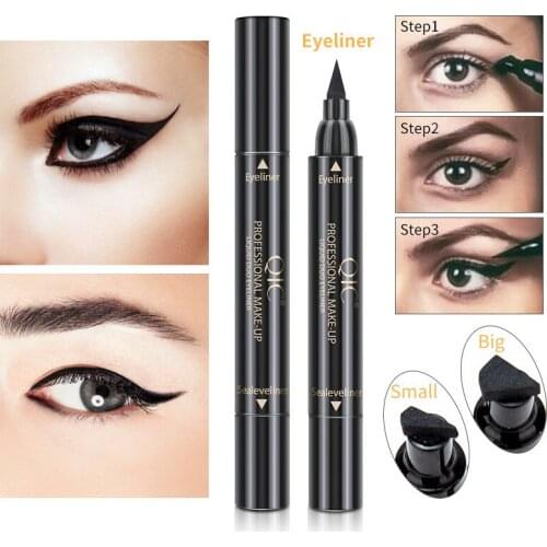 Liquid Eyeliner Pencil Eyeliner Stamp Makeup Stamp Waterproof Quick Dry Long Lasting Seal Pen Cosmetic Tools 2 In 1