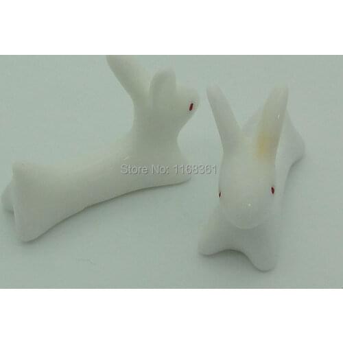 1pcs/lot resin solid white rabbit cartoon 41mm fairy garden gnome moss terrarium decor crafts bonsai home DIY A115-8