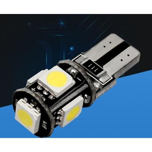 10PCS T10 168 192 W5W 5 SMD 5050 LED 5SMD 5LED CANBUS NO ERROR Car marker light parking Lamp motor DRL bulbs white red blue 10X