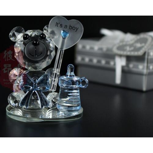 100pcs K5 Crystal Bear Baby Bottle Baptism Baby Shower Souvenirs Party Christening Giveaway Gift For Guest wen4815