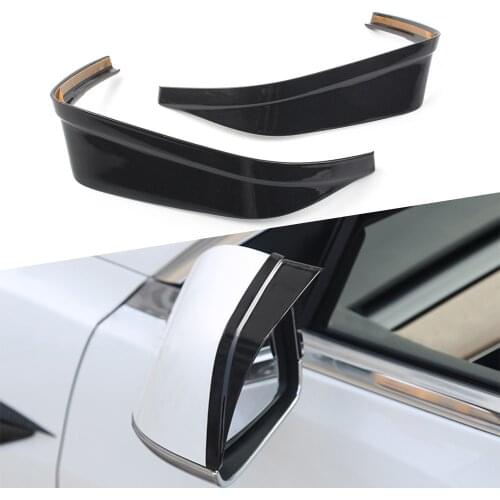 2Pcs Car Rearview Mirror Rain Eyebrow Cover Trim ABS Decoration For Tesla Model 3 2017 2018 2019 2020 Grey
