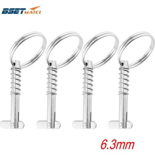4PCS 6.3mm Marine Grade 316 Stainless Steel Quick Release Pin for Boat Bimini Top Deck Hinge Marine hardware Boat