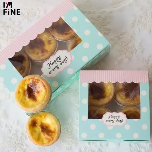 50 Lage Kraft Paper cupcake craft box with pvc window, gift cardboard paper box for cakes,packaging for cookies pvc window box