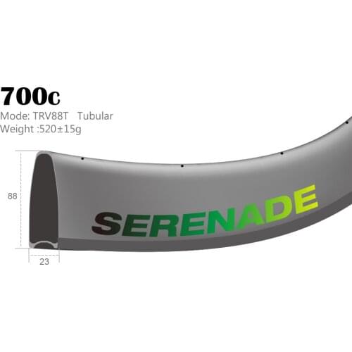 88 mm 700c carbon road bike Tubular rims 23 mm wide rims