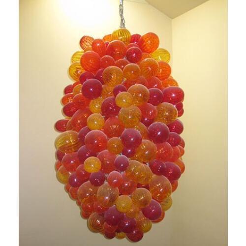 AC 110/120/220/240V Luxury Splendid LED Colorful Hand Blown Murano Glass Hanging Glass Balls Chandelier