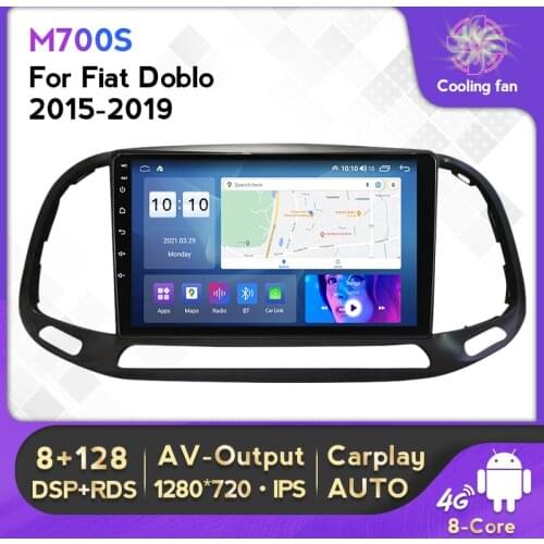 Car DVD Player Android 10 128G ROM 4GLTE CarPlay Navigation GPS For Fiat Doblo 2015 2016 2017 2018 2019 Multimedia Radio Player