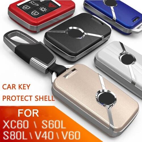 Car Key Cover Case FOB For volvo V40 V60 S40 S60 S80 V50 V70 XC60 XC70 XC90 S90 S80L S60L With key chain holder and key ring