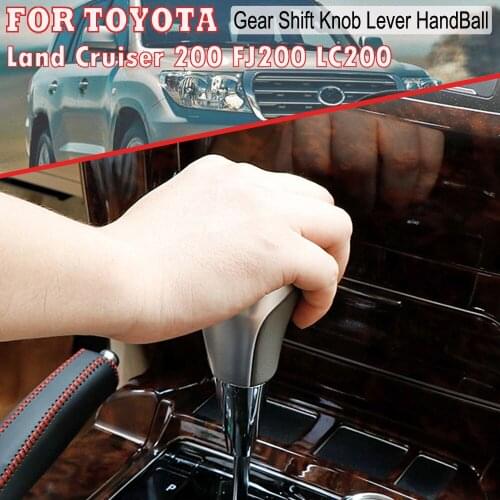For Toyota Land Cruiser 200 2016 2017 2018 2019 2020 Car Leather Wooden Carbon fiber Gear Shift Knob Accessories