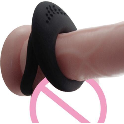 Silicone Double Cock Ring Fine Delay ejaculation Penis Rings Sex Toys For Men Bondage Erection Delay Penis Lock Ring Sex Shop