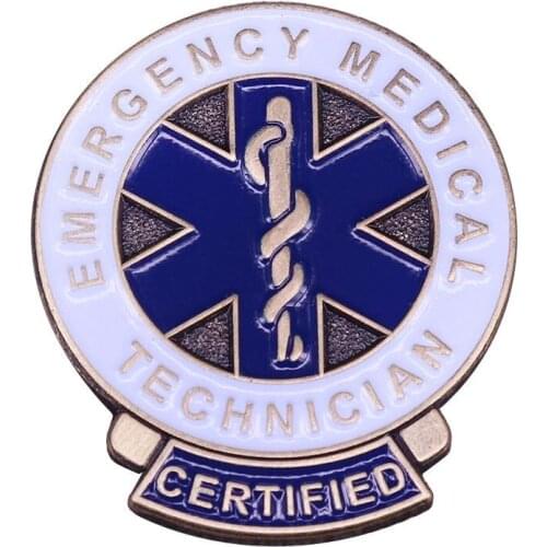 HOSENG Star Of Life Ambulance Lapel Pin EMT EMS Blue Enamel Alloy Brooch Doctor Nurse Patient Collar Accessories Gift HS_897