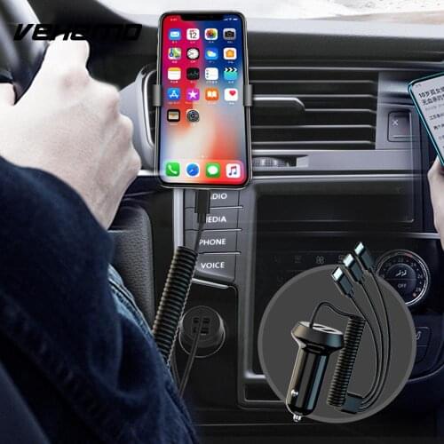 Intelligent 3 in 1 2usb Fast Car Charger Rear Seat Car Charger for USB Charge Mobilephone for 18W